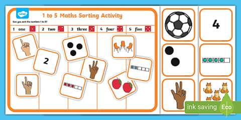 1, 2 and 3 Sorting Maths Activity