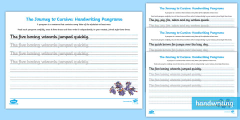 The Journey to Continuous Cursive: KS1 Handwriting Pangram Assessment ...
