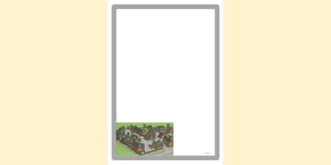 Simple Buildings Border Simple Blank Cabin Icon Page Border