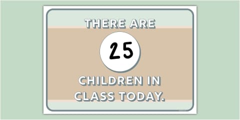 There Are _ Children in Class Today Chalkboard-Themed Editable Poster