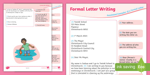 Level 3 Writing - Letter Writing Annotated Exemplar