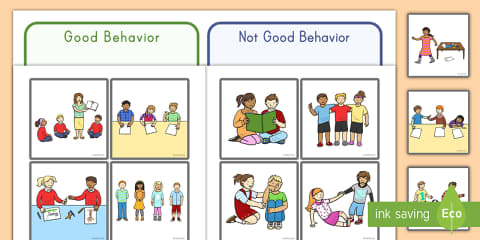 Acceptable and Unacceptable Behavior Cut and Paste Sorting Activity for ...