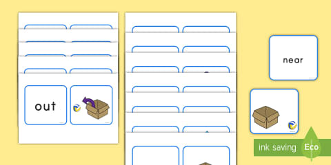 Container Positional Words Card Positional Language Word Cards