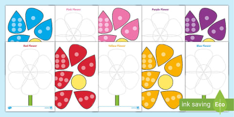 Flower Fingerprint Counting Worksheet