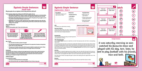 Pack 6 Dyslexia Intervention Simple Reading Comprehension: Review