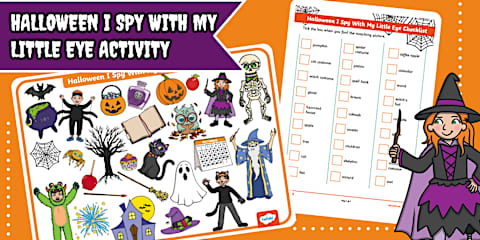 Halloween Themed I Spy With My Little Eye Worksheet