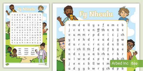 Parts of the Body Word Search Welsh