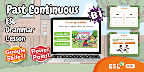 ESL Lesson Plan - Past Continuous with Interrupted Actions [Kids, A2-B1]