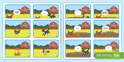 The Little Red Hen Story Sequencing Cards