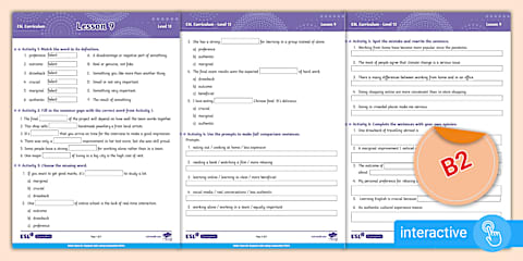 ESL Curriculum Level 13 Lesson 7 Interactive Activity Sheet