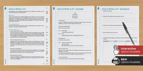 CV Worksheet