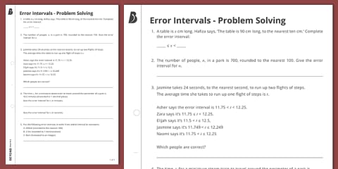 Upper and Lower Bounds KS4 Higher Walkthrough Worksheet