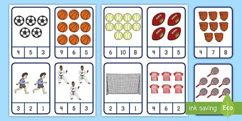 Finger Counting to 10 Peg Number Cards