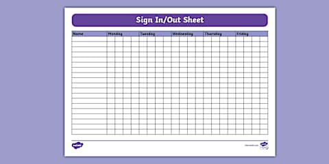 Time In Out Register 2025 Annual Attendance Register