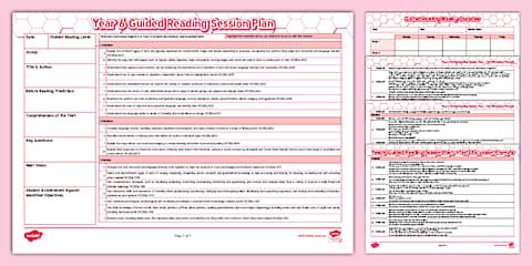 Year 5 Victorian Curriculum Guided Reading Session Planning Template