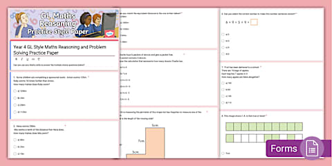 Year 4 Maths GL Style Activity Mat