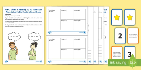 Year 2 2-Digit Numbers Place Value Maths Mastery Board Game