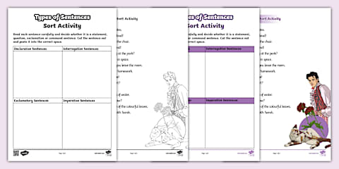 Types of Sentences Sort Activity Sheet
