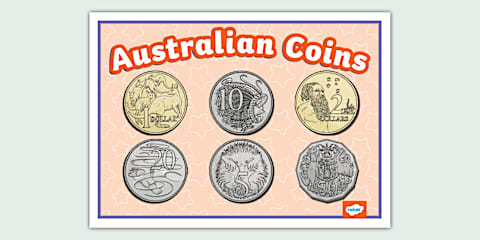 Australian Money Coins and Notes Display Posters