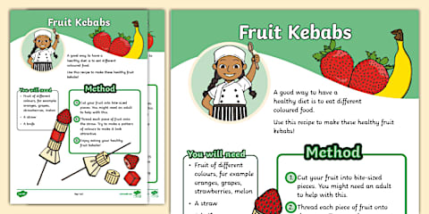 Fruit Kebabs Cut and Stick Sequencing Activity