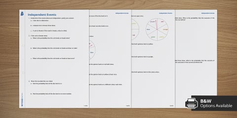 Mastery Worksheet: Probability Combined Events