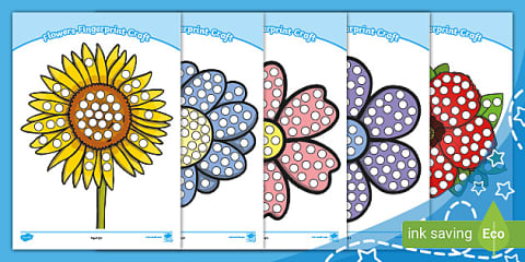 Flower Fingerprint Counting Activity Sheets