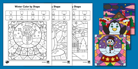 Spring Color By Shape Kindergarten Spring Color by Shape Worksheet