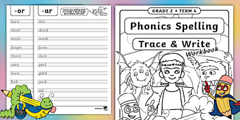 Grade 2 Term 1 Phonics Spelling Trace and Write Booklet