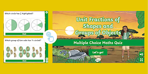 Matching Simple Fractions Interactive Game