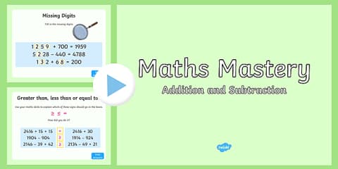 Maths Mastery Activities Year 3 Addition and Subtraction PowerPoint
