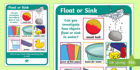 Float or Sink? Cut and Paste Worksheet | F-2 Resource