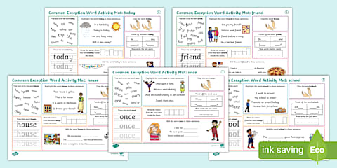 Year 1 Common Exception Word Activity Mat Pack 1