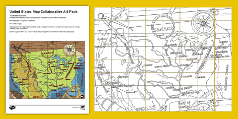 United States Map Collaborative Art Pack