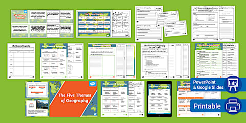 Five Themes of Geography PowerPoint & Google Slides for 6th-8th Grade