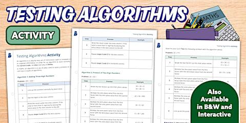 Algorithms Poster and Student Handout