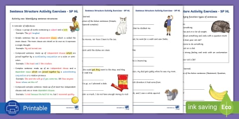 Grade 8 - English HL - Language and Structures - Class Test (CAPS Aligned)