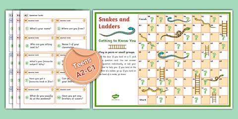 ESL Icebreaker Questions Snakes and Ladders [A1-B2]