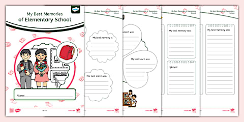 小学校の思い出 日本語 School Year Memory Book for Elementary