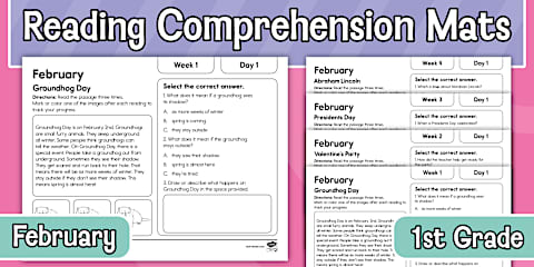Kindergarten January Daily Reading Comprehension Mats