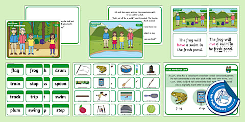 CCVC Words No-Tech Lesson Pack - Level 4 Week 2 Lesson 1