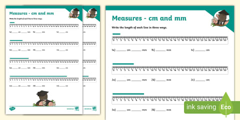 Measuring in Centimeters and Millimeters Worksheet