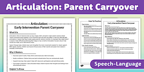 Articulation Data Tracking Forms for SLP