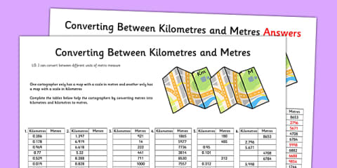 mm to cm - m - km Length Equivalents Interactive Matching Activity