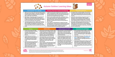 EYFS Ages 3-5 Planning Web: Summer Outdoor Learning Ideas