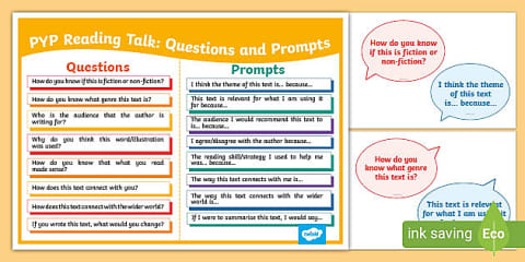 PYP Writing Talk - Questions and Prompts
