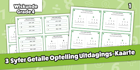 Graad 4 - Wiskunde - Termyn 1 - 3-Syfergetal Optelling Uitdagings ...