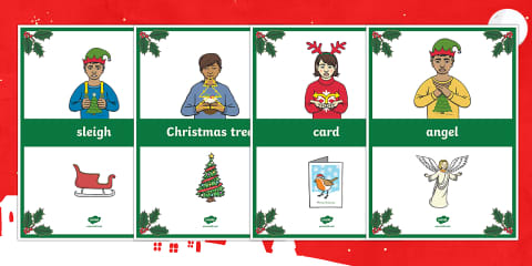A4 British Sign Language Sign for Santa
