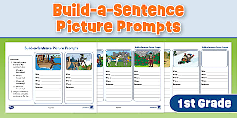 Sentence Building With Photos Activity for 3rd-5th Grade