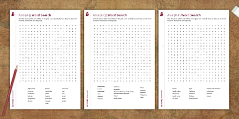 Asia Word Search