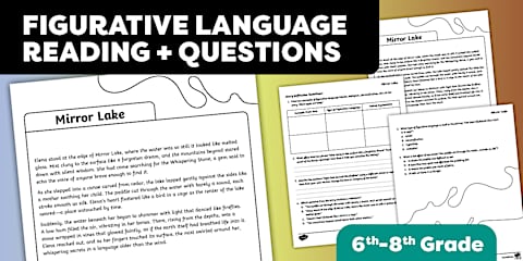 Interpreting Figurative Language Worksheet for 6th-8th Grade
